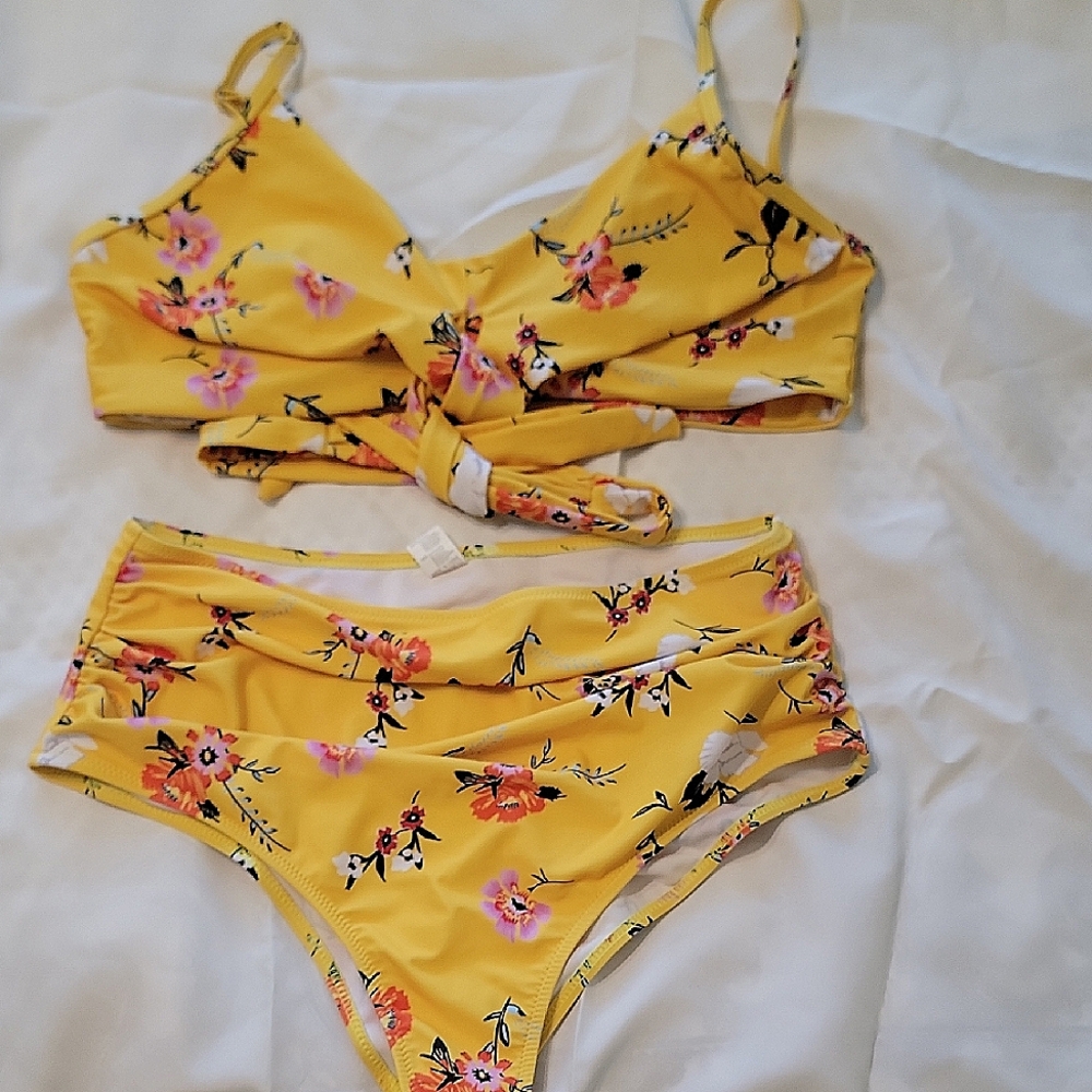 Floral Yellow Bikini Set XL